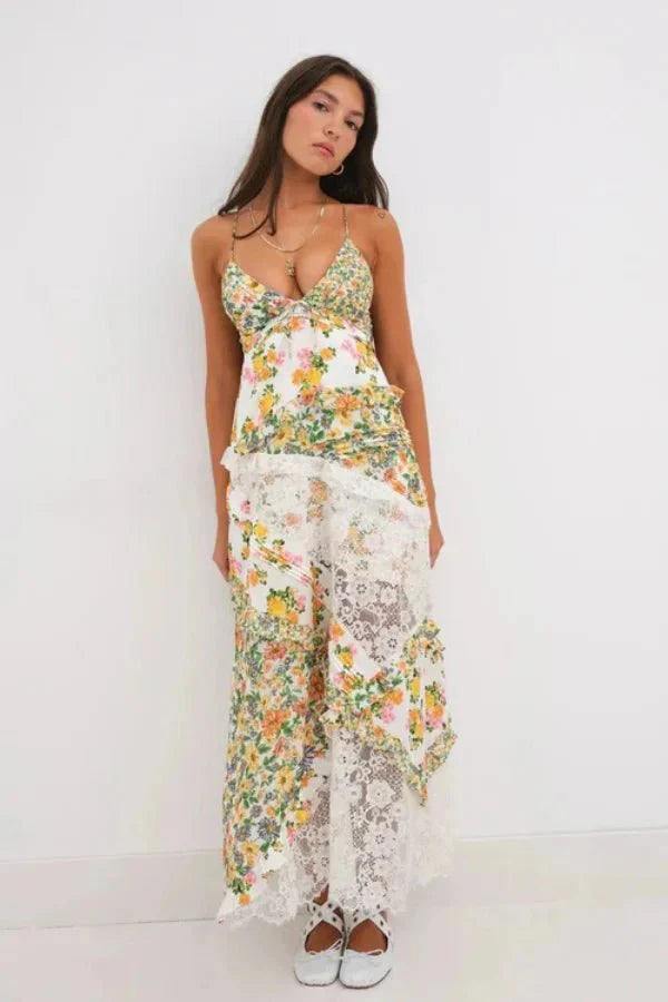 Indie | Boho Print Flowy Maxi Dress
