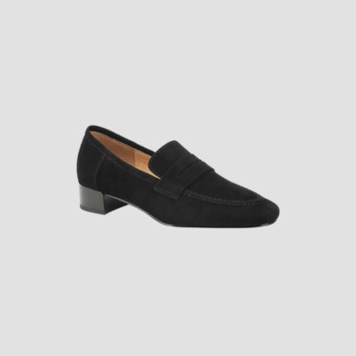 Women's Suede Leather Loafers Moccasin Low Block Heel Shoes