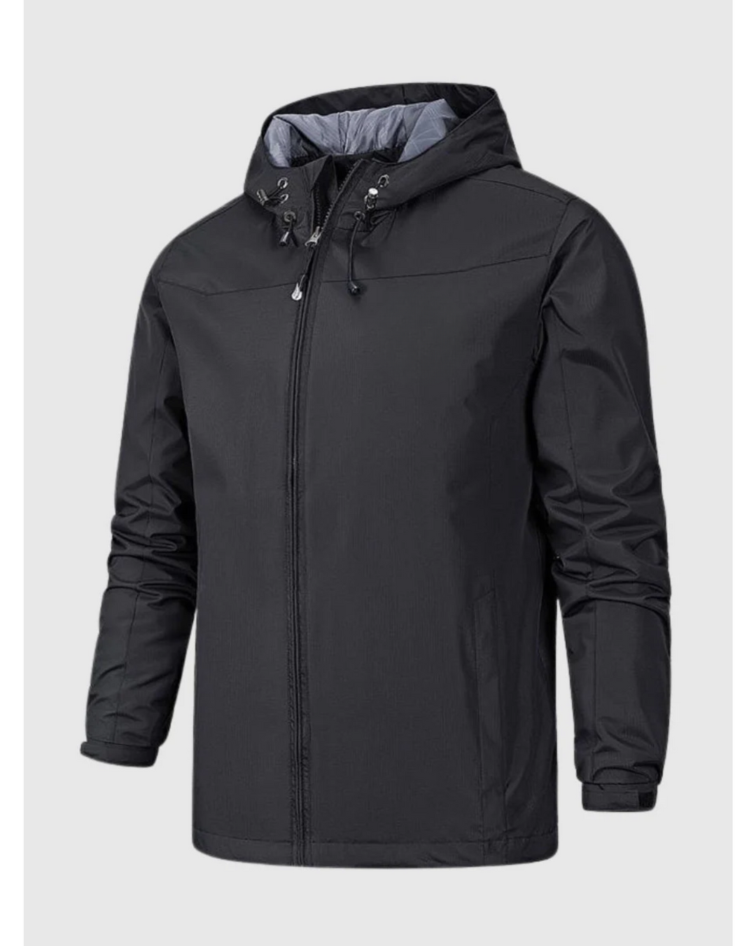 Men's Lightweight Fleece Hooded Windbreaker Jacket