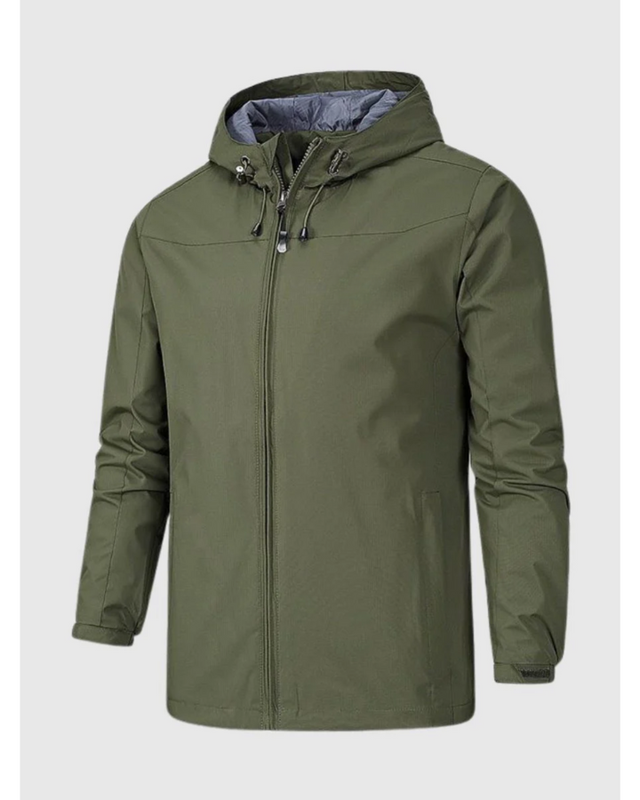 Men's Lightweight Fleece Hooded Windbreaker Jacket