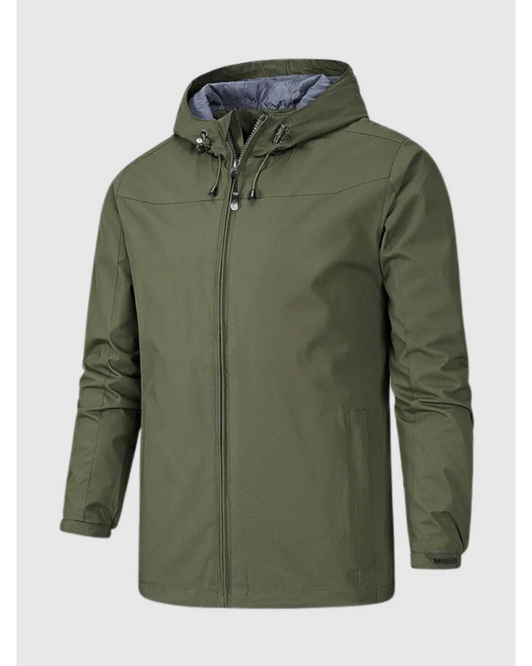 Men's Fleece Hooded Windbreaker Jacket