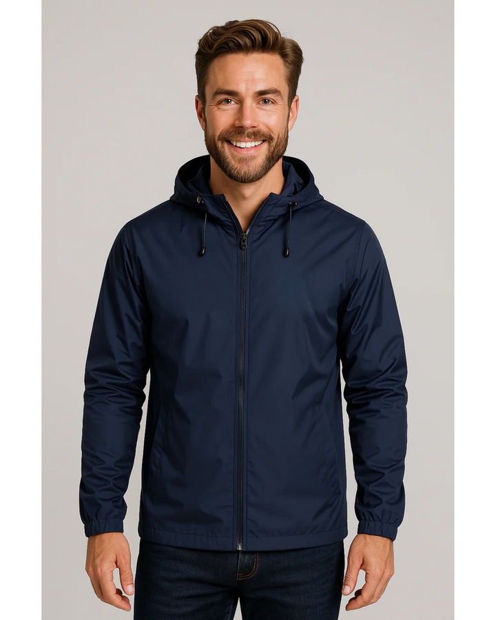 Men's Lightweight Fleece Hooded Windbreaker Jacket