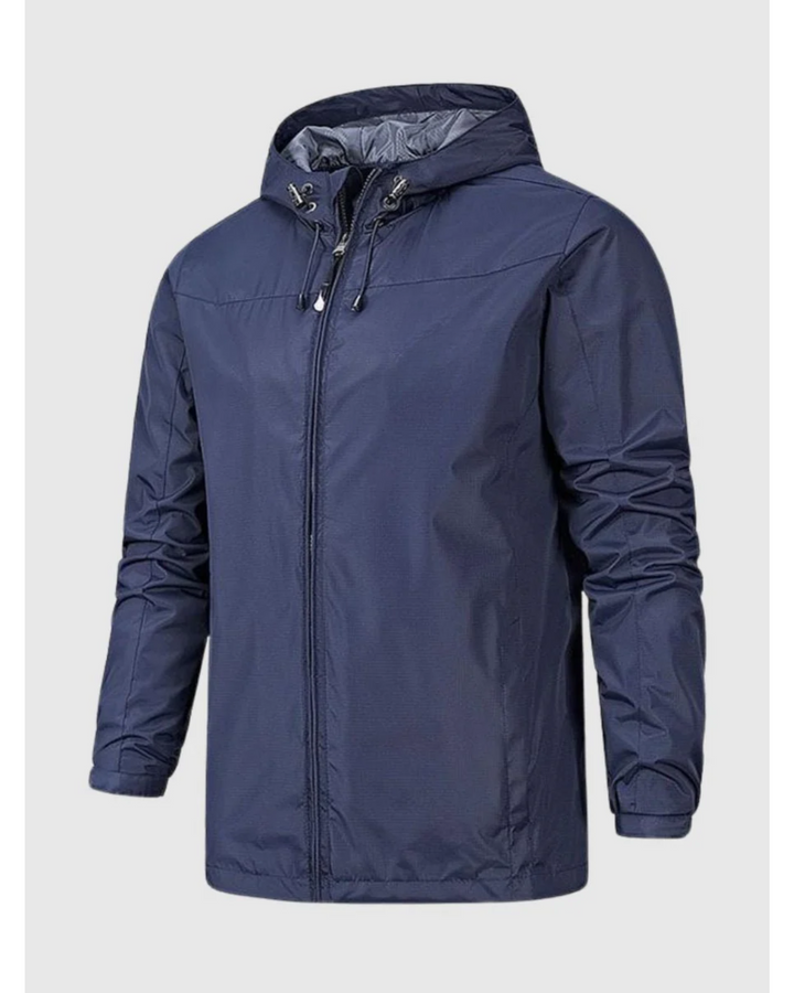 Men's Lightweight Fleece Hooded Windbreaker Jacket