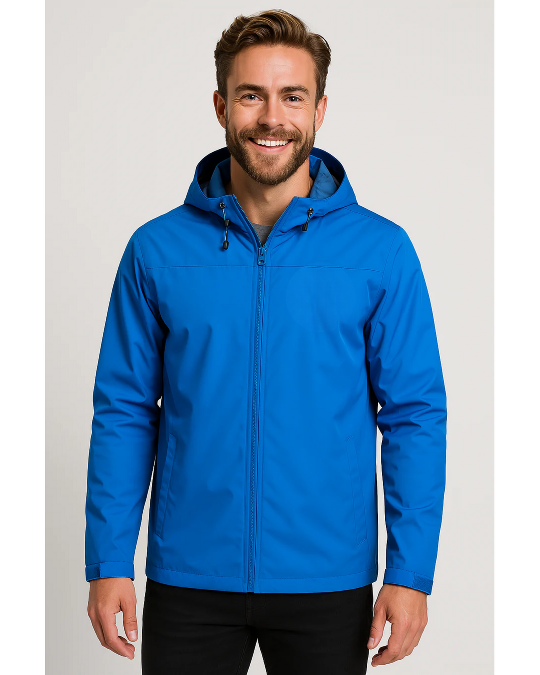 Men's Lightweight Fleece Hooded Windbreaker Jacket