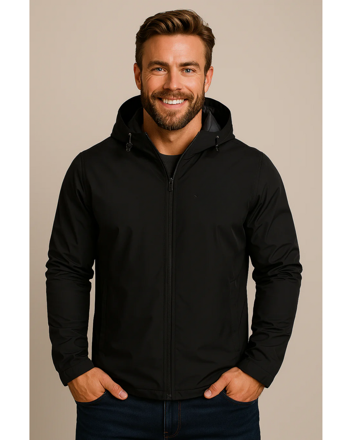 Men's Fleece Hooded Windbreaker Jacket
