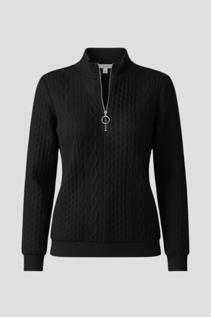 Wren | Women's Cable Knit Zip Neck Jumper