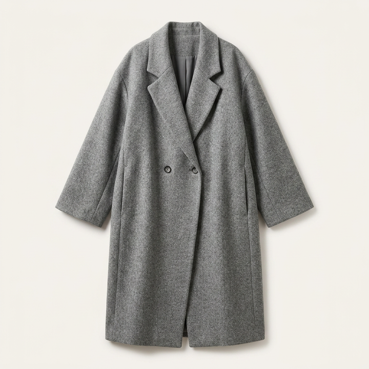 Grace | Women's Loose-Fit Longline Coat with Pockets