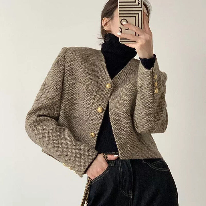 Gina | Women's Cropped Collarless Jacket