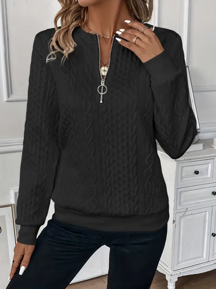 Isla | Women's Half-Zip Cable Knit Jumper