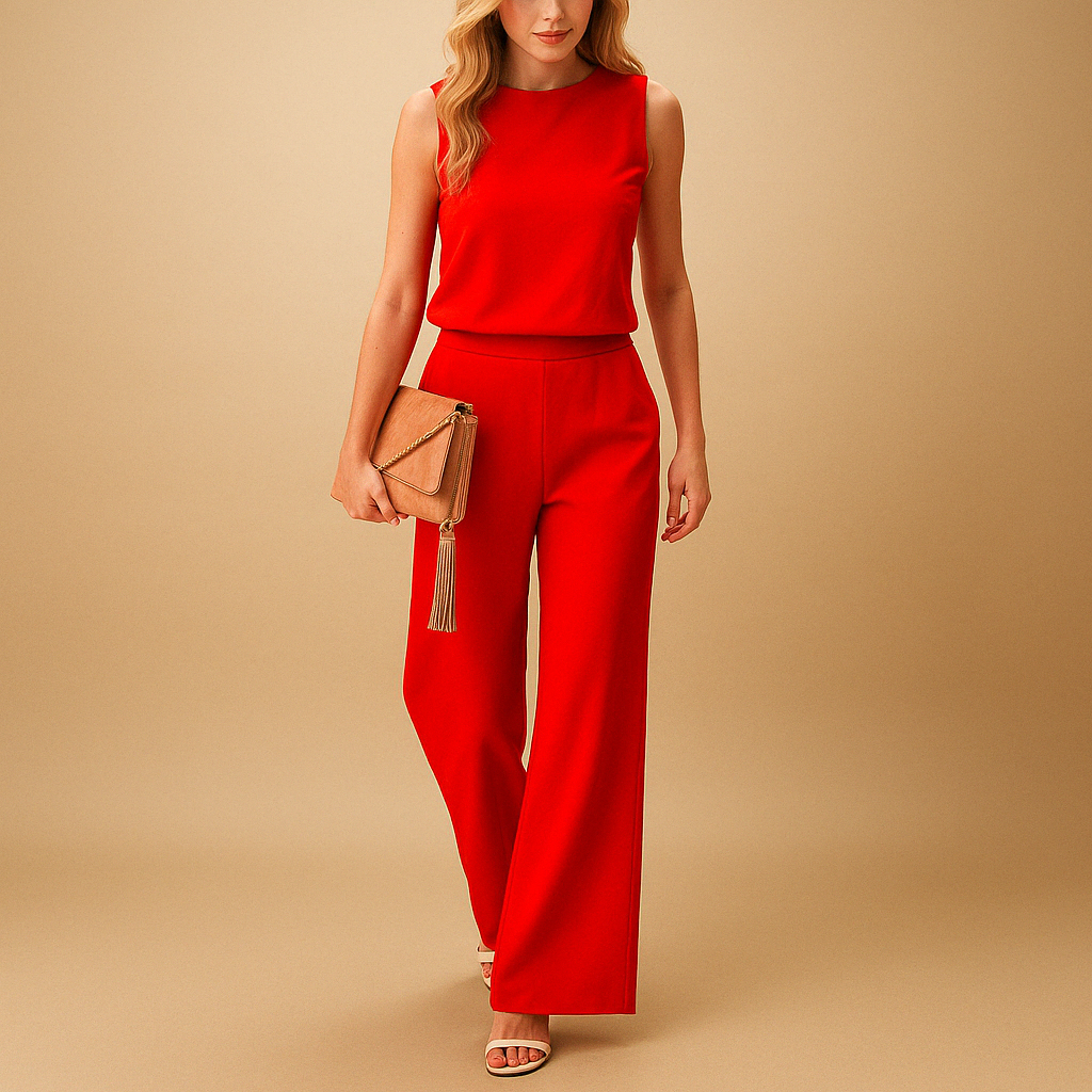 Sleeveless Silk Wide Leg Jumpsuit for Women Office Casual Evening Wear