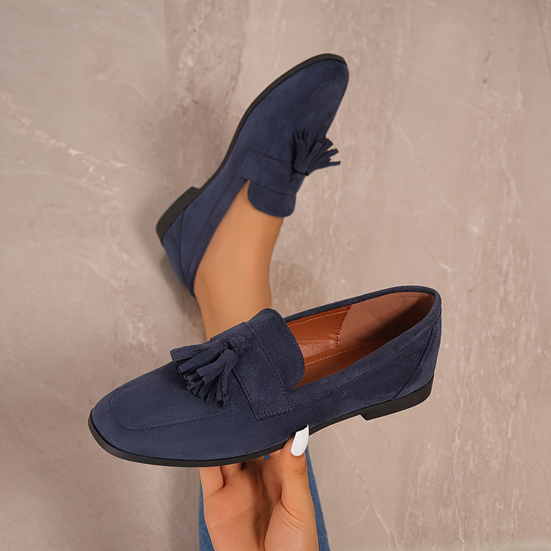 Women's Suede Tassel Loafers Slip On Shoes