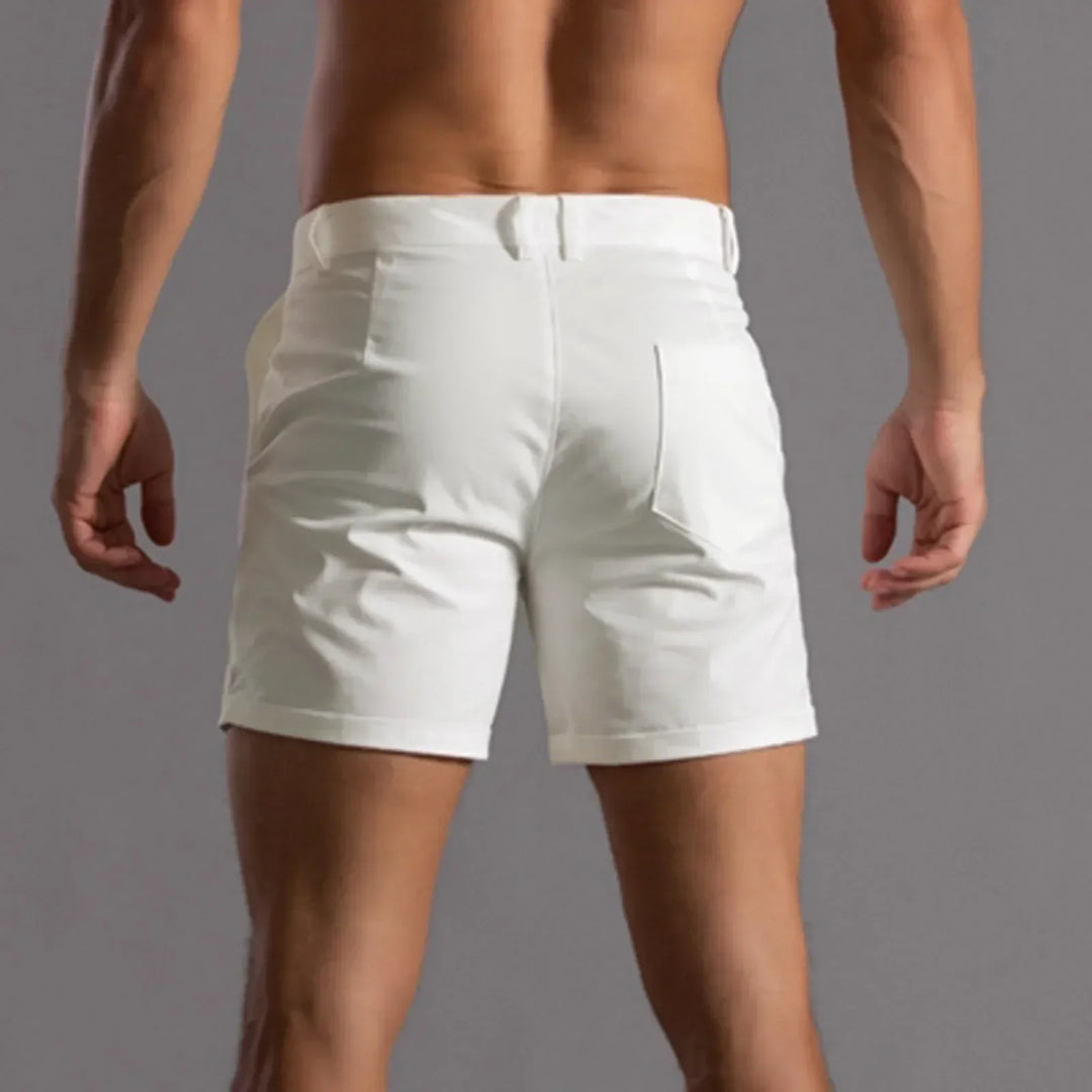 Men's Linen Chino Shorts Slim Fit Golf Casual