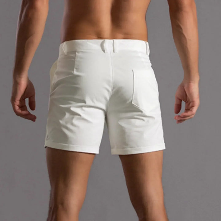 Men's Linen Chino Shorts Slim Fit Golf Casual
