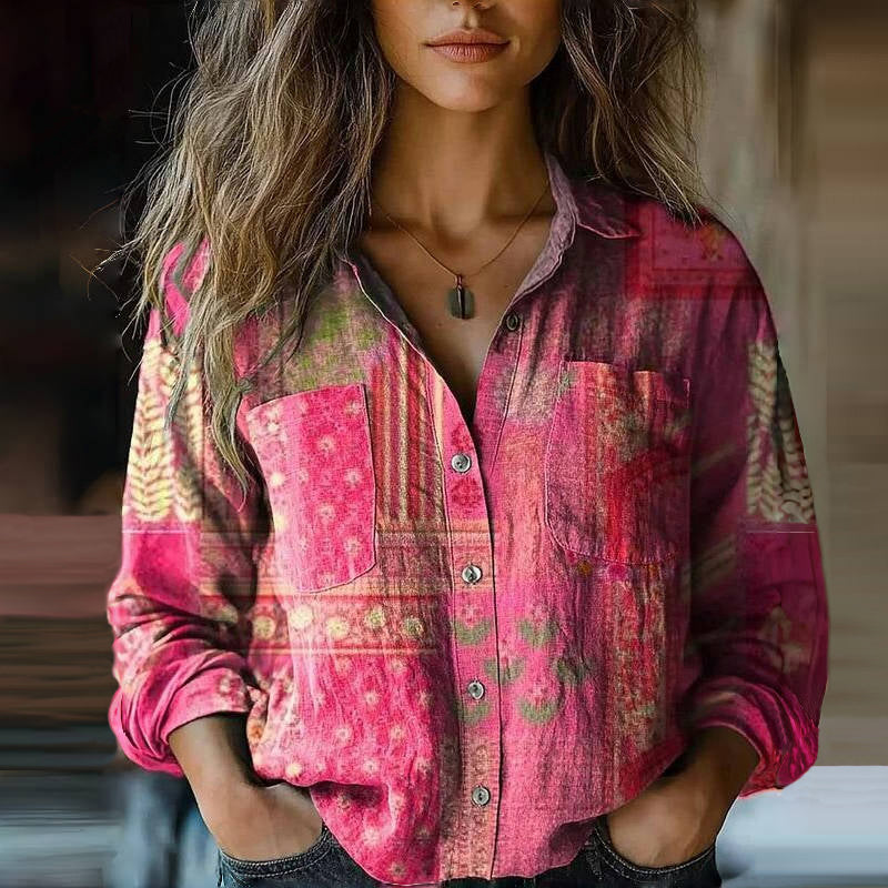Odessa | Vintage Print Cotton Blouse