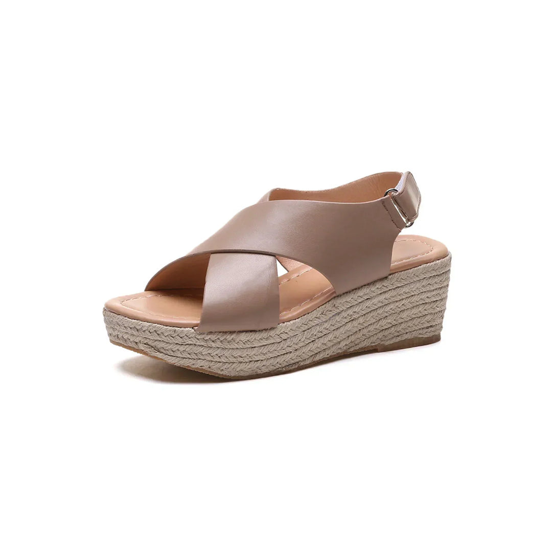 Monika | Stylish Wedge Sandals with Cross Straps