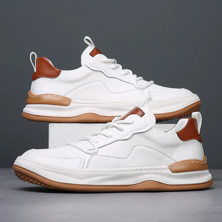 Men's Leather Fashion Sneakers Casual Walking Shoes