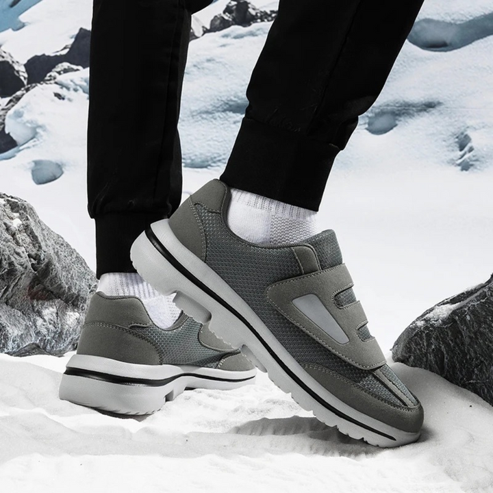 Men's Mesh Breathable Walking Shoes Lightweight Hook and Loop Trainers