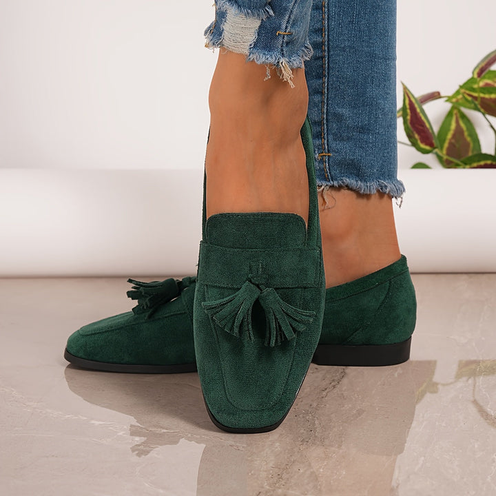 Women's Suede Tassel Loafers Slip On Shoes