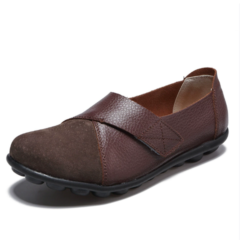 Women's Leather Loafers Walking Shoes