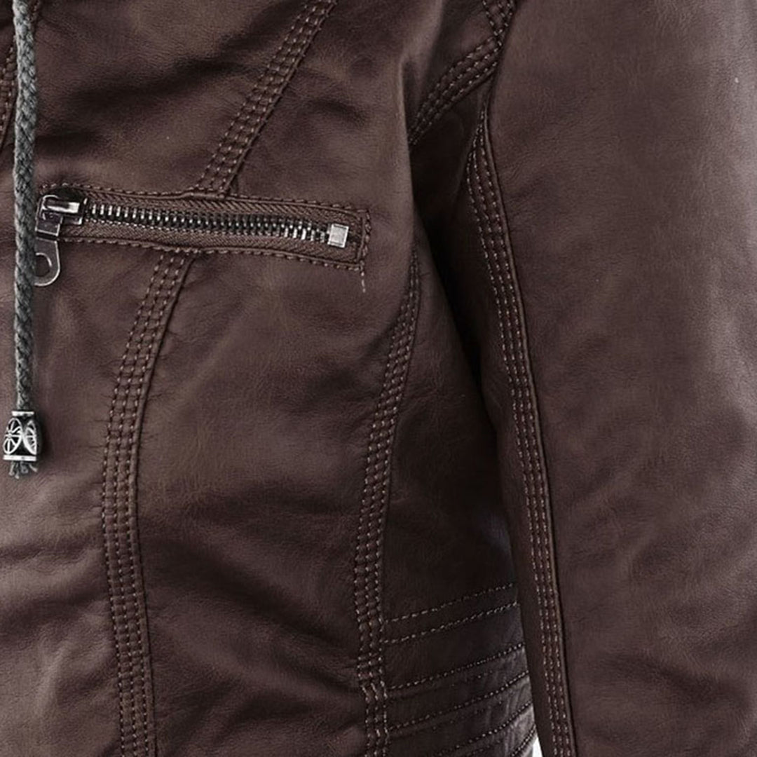 Eileen | Women's Hooded Slim Fit Biker Jacket