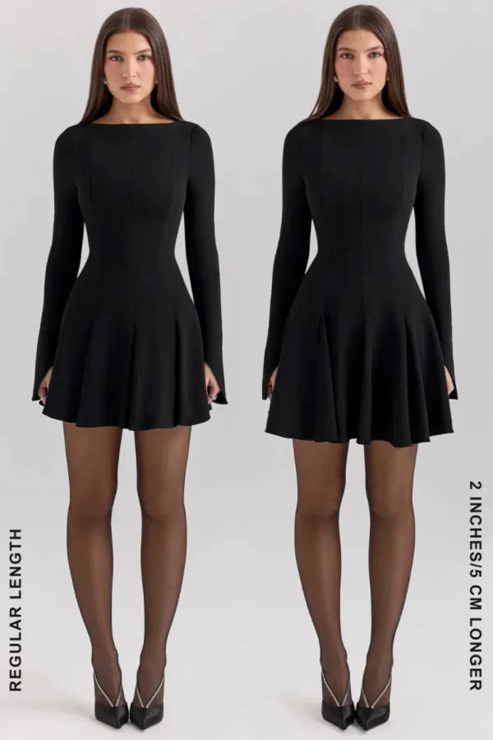 Zara | Structured Hourglass Mini Dress – Black