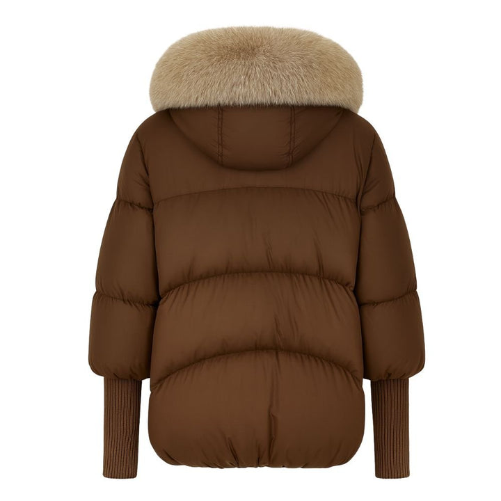 Banksia | Oversized Fox Fur Collar Down Puffer Coat