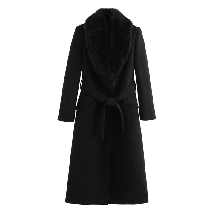 Bindi | Virgin Wool Coat with Oversized Fur Collar