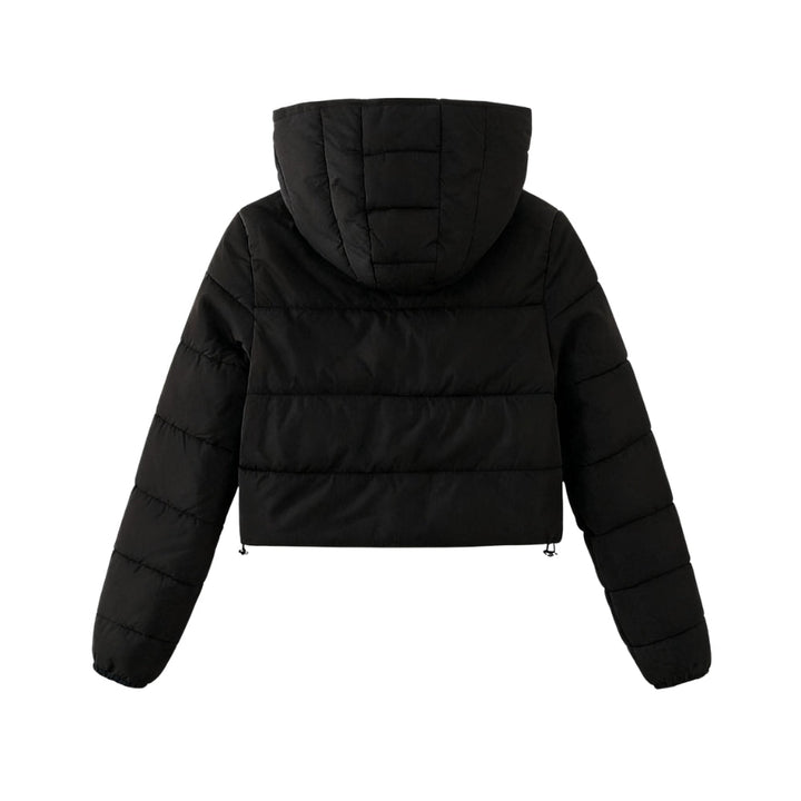 Tyra | Sculpted Cropped Puffer Jacket – Black