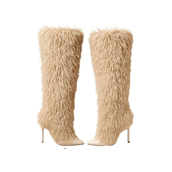 Kyra | Shearling Pointed-Toe Stiletto Boots