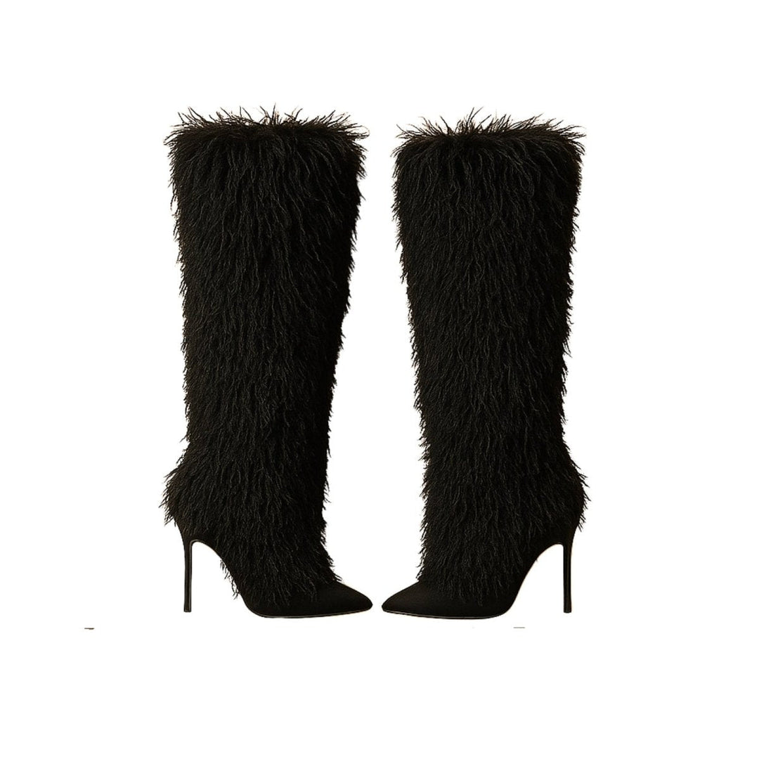 Kyra | Shearling Pointed-Toe Stiletto Boots