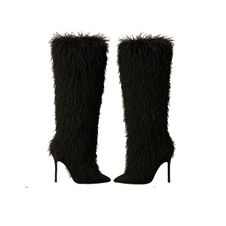 Kyra | Shearling Pointed-Toe Stiletto Boots