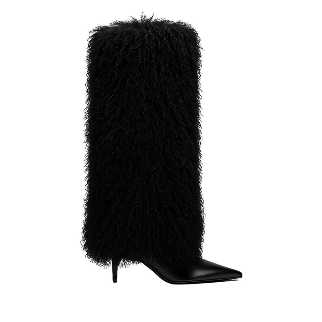 Kyra | Shearling Pointed-Toe Stiletto Boots