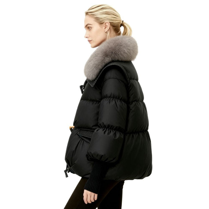Banksia | Oversized Fox Fur Collar Down Puffer Coat