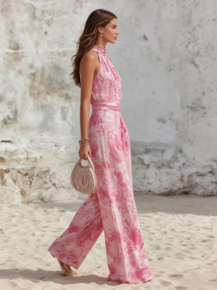 Lena | Halter Wide Leg Linen Two-Piece Set