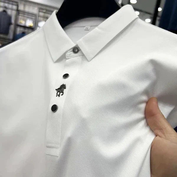 Men's Muscle Fit Polo Shirt Spandex Performance Athletic Top