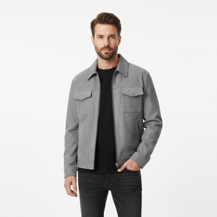 Men's Suede Harrington Bomber Jacket